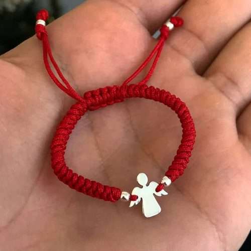 Brățara înger12 mm  și 4 bilute , împletitura snake knot