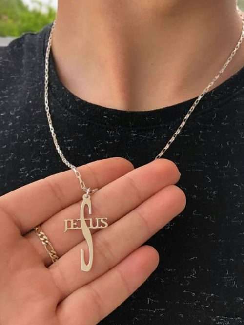 Lanț barbati cruce “Jesus”