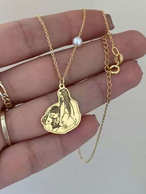 Lanț figurine poză 20 mm și perlă Swarovski