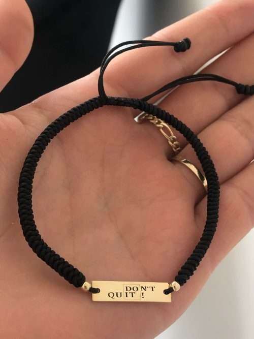 Brățară tăblița “DO IT!”impletita snake knot și 2 bile